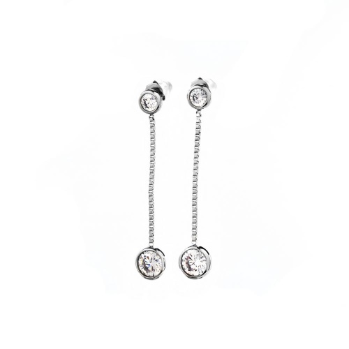 Серьги Moon Paris, Ringo, с кристаллами, MR-26.06-078 серебристый