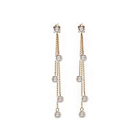 Серьги Catherine Bijoux, Orchid, удлиненные, с жемчугом, CB26.1-5628FG белый