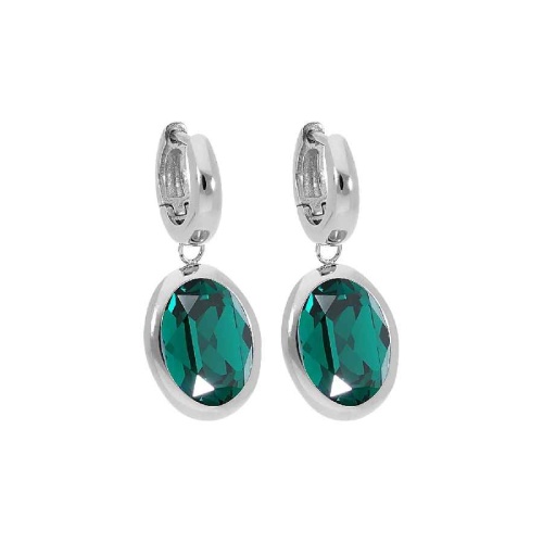 Серьги Qudo Creole TIVOLA small S emerald, 310521 G/S