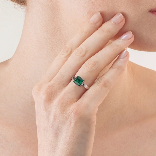 Кольцо Coeur de Lion Dark green-silver 16.5 мм, 0500/40-0548 52 фото 9