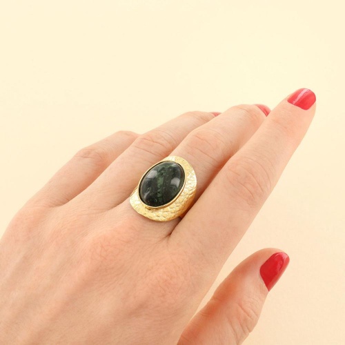 Кольцо TARATATA, Olive, разъемное, с яшмой Камбаба, TT-W25-02402-207 зеленый фото 5