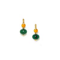 Серьги Nature Bijoux, Agate verde, с жадом и цветной эмалью, NB23.2-12-79068 зеленый