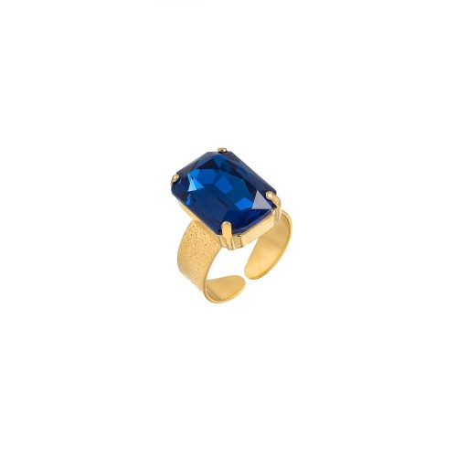 Кольцо Catherine Bijoux, Crystal diva, разъемное, с кристаллом, CB25.1-5281DG синий