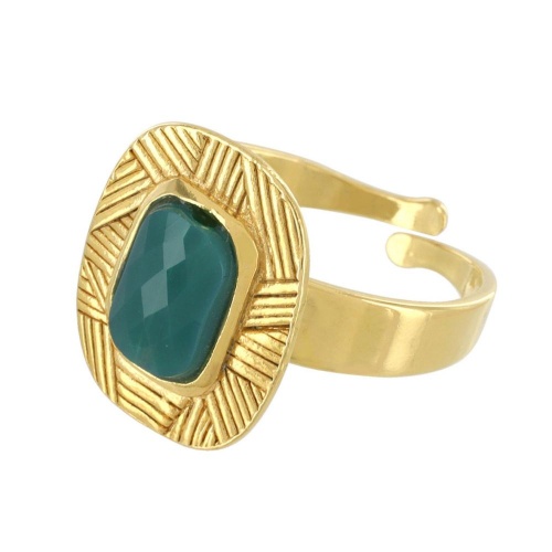 Кольцо TARATATA, Joyeuse, разъемное, со стеклянной бусиной, TT-H24-11419-207 зеленый фото 2