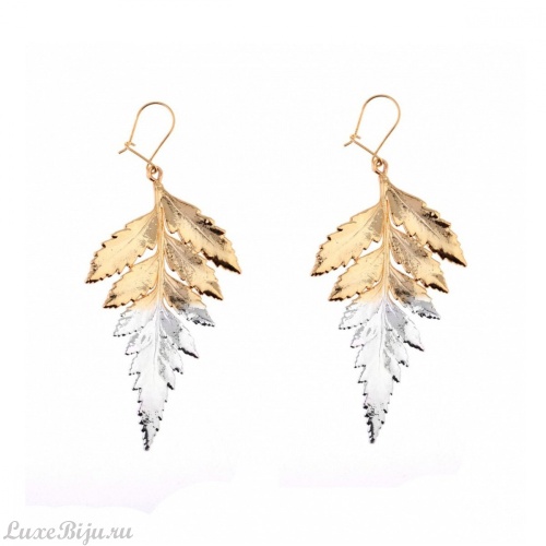 Серьги Ester Bijoux Папоротник SK104C- G/S BR
