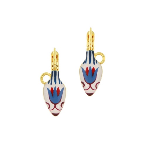 Серьги TARATATA, Antique, с цветной смолой и рисунками, TT-H25-07754-20M золотистый
