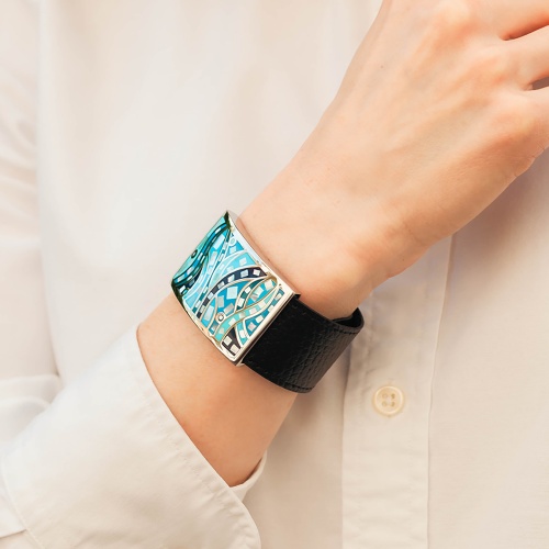 Браслет Fiore Luna на кожаном черном ремешке, CB00230-13 BL/S фото 3