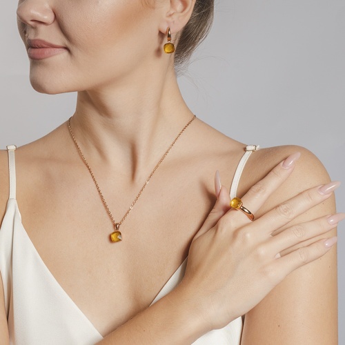 Колье Qudo Firenze light topaz 400329.1 BR/RG фото 8