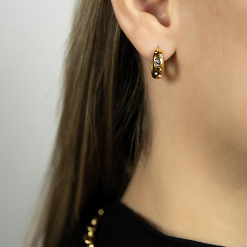 Серьги Dansk Copenhagen, Joy Waterproof, с фианитами, DNSK25.2-3W2307042 золотистый фото 2