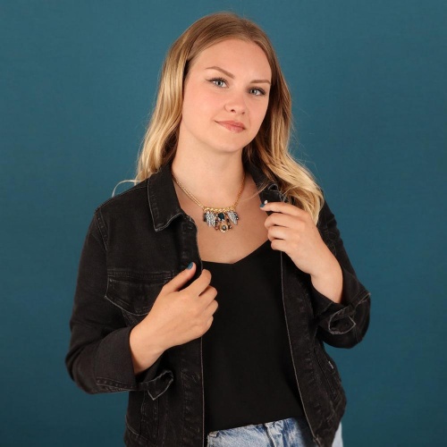 Колье TARATATA, Illusion, с перламутровыми и стеклянными бусинами, TT-W23-07111-204 синий фото 3