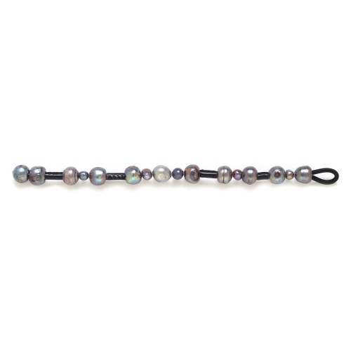 Браслет Nature Bijoux, Blue pearl, с жемчугом и кожей, NB24.2-13-43581 серый фото 2