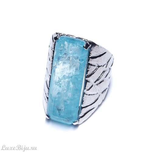 Кольцо Estrosia, сереб., с криталлом Параиба, ES-ANG34-4A аквамариновый, 17,5