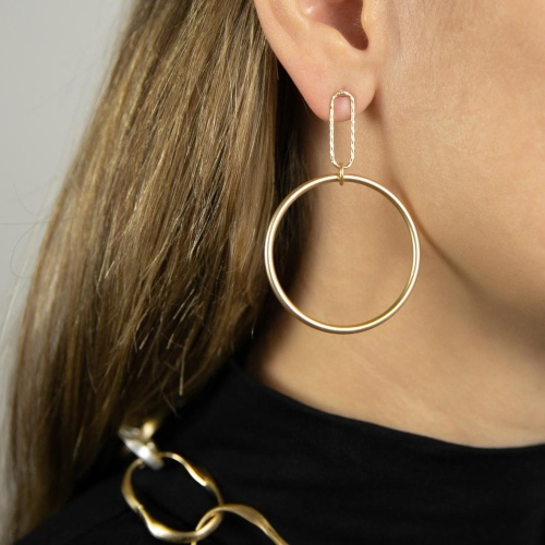 Серьги Dansk Copenhagen, Tempeste, с подвеской-кольцом, DNSK25.2-3C2507002 золотистый фото 2