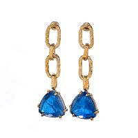 Серьги Estrosia, с сапфировым кристаллом, ES-ORO22-7A синий