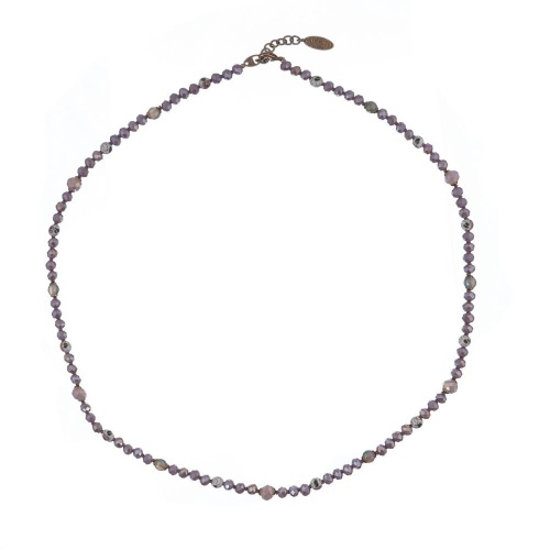 Колье Lanzerotti, Glicine, кристаллы,агат,бусина с росписью,гематит, LZ-24.04-214 сиреневый фото 3