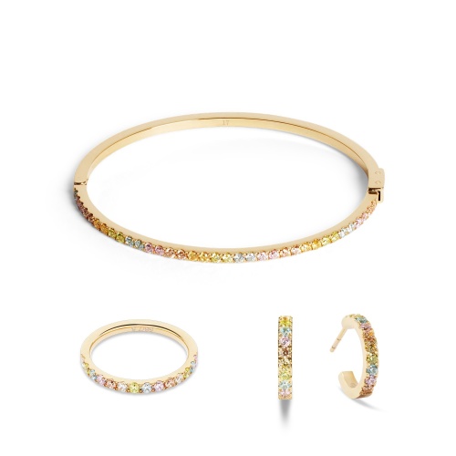 Серьги Coeur de Lion Hoop Multicolour Pastel Gold 15мм, 0146/23-1590 фото 8