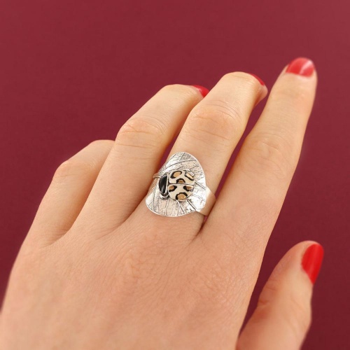 Кольцо TARATATA, Cox, разъемное, со смолой и краской, TT-T25-04403-10L серебристый фото 3