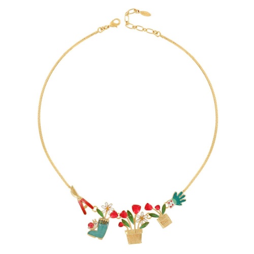 Колье TARATATA, Basilic, со стразами, бусинами и цветной смолой, TT-T23-04104-20M золотистый фото 4