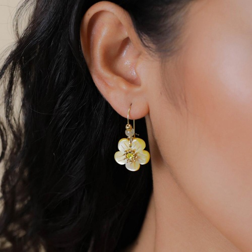 Серьги Franck Herval, Goldie, с перламутром, кристаллом и цитрином, FH26.1-12-70212 золотистый фото 2