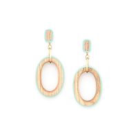 Серьги Nature Bijoux, Mississippi, с цветной эмалью и деревом, NB25.1-12-79964 бирюзовый