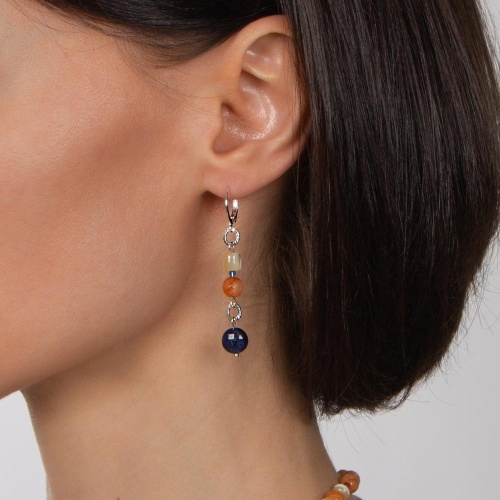 Серьги Lanzerotti, Alba, перламутр, сердолик и содалит, LZ-24.02-004 синий фото 2