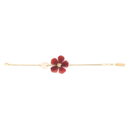 Браслет Nature Bijoux, Hibiscus, с перламутром и цветком из рога, NB25.1-13-44080 красный фото 2
