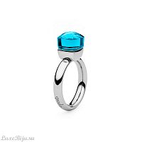 Кольцо Qudo Firenze dark aquamarine 17.8 мм 610898/17.8 BL/S