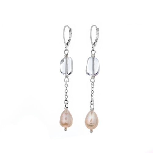 Серьги Lanzerotti, Rococo, с жемчугом и хрусталём, LZ-26.07-243 белый