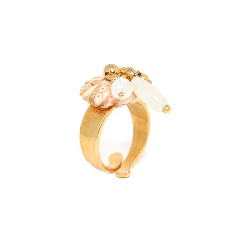 Кольцо Nature Bijoux, Ivory, кость, говлит, перламутр жемчужный, NB22.1-19-24367 белый фото 6