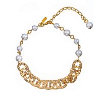 Колье Celeste G, с жемчугом и фианитами, CS26.1-1392 золотистый