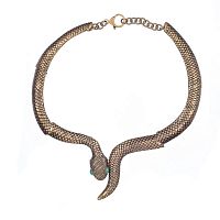 Колье Alcozer&J, змея с изумрудом, AL2411-C178CM23 золотистый