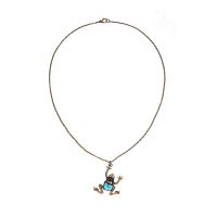 Колье Alcozer&J, лягушка, ларимар, жемчуг, Swarovski, AL2502-C128JF24 голубой