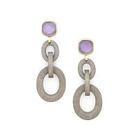 Серьги Nature Bijoux, Lavender, ракушка Capiz в смоле, эбеновое дерево, NB25.1-12-90106 сиреневый
