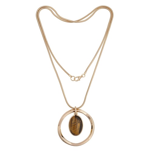 Колье Fiore Luna TIGER EYE, LN5129 BR/RG