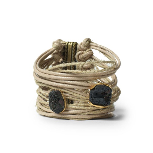 Браслет Katerina Vassou, Happiness, с друзой агата, KV25.1-403167GBLACK черный