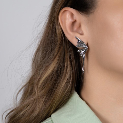 Серьги Dansk Copenhagen, Courage Waterproof, фактурные, DNSK26.1-3W2501014 серебристый фото 2
