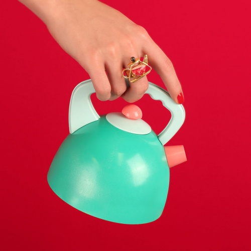 Кольцо TARATATA, Cannelle, разъемное, с цветной смолой и бусинами, TT-E24-01401-203 розовый фото 4