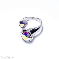 Кольцо Moon Paris, Ringo Queen, незамкнутое, с кристаллами, MRQ-21.11-063 розовый