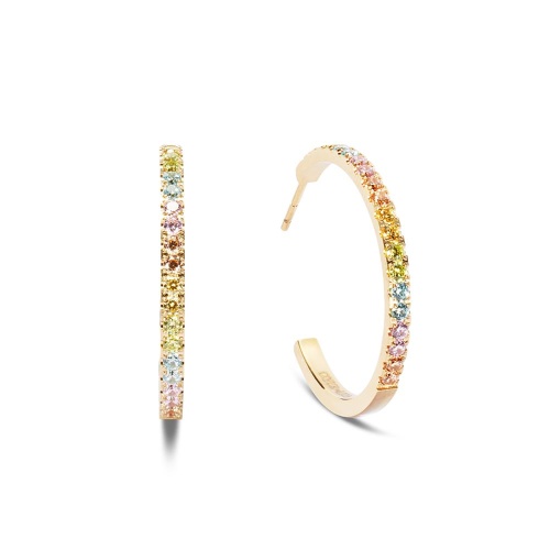 Серьги Coeur de Lion Hoop Multicolour Pastel Gold 30мм, 0147/23-1590 фото 3