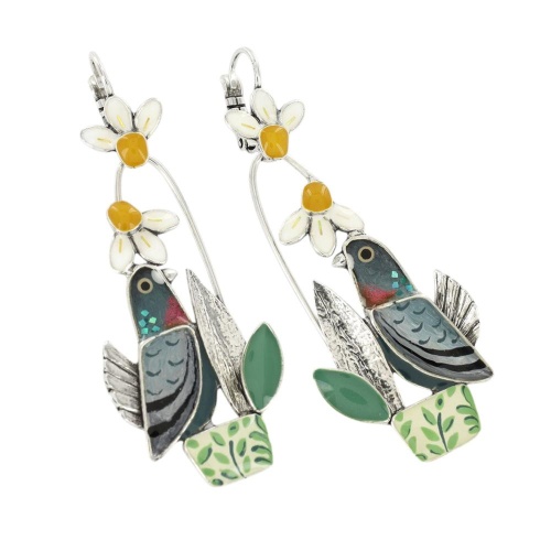 Серьги TARATATA, Le facteur, цветная смола, блестки, слюдяная пудра, TT-T25-01703-10M серебристый фото 2