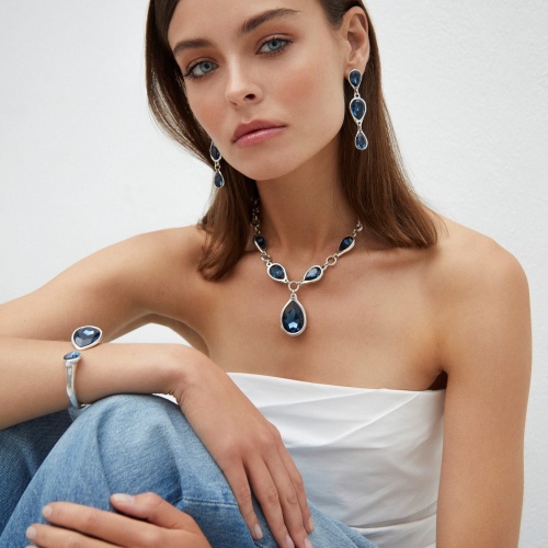 Колье VIDDA, Drop, с кристаллами Swarovski, VD23.2-01754 синий фото 5