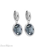 Серьги Qudo Creole TIVOLA small S silver night, 310626 BW/S