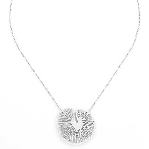 Колье ORI TAO, Water Lily, текстурированный металл, OT25.1-15-31862 серебристый фото 2