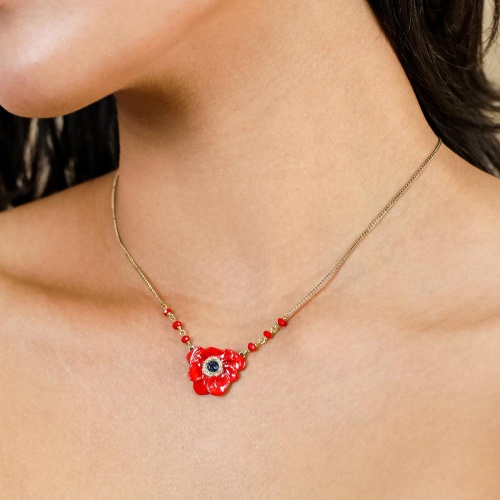Колье Franck Herval, Scarlet, стеклянные бусины, Swarovski, смола, FH26.2-15-64711 красный фото 3