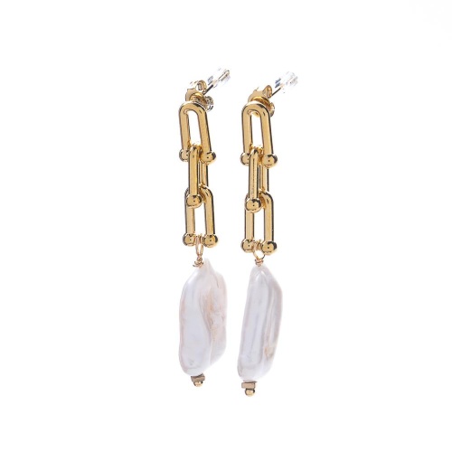 Серьги Moon Paris, с жемчугом, Mo-22.03-034 золотистый