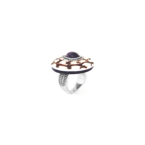 Кольцо Nature Bijoux, St.Barth, с аметистом и ракушкой, NB24.2-19-25180 фиолетовый фото 4