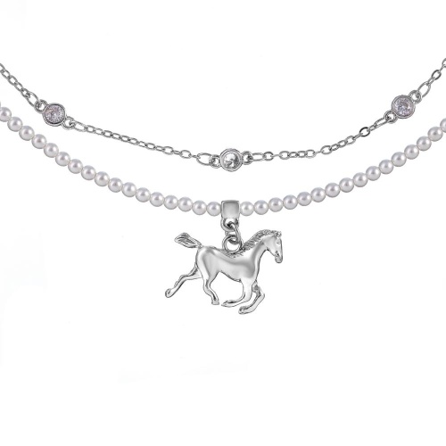 Колье Lanzerotti, Pianoforte, двойное, перламутр, кристаллы, лошадь, LZ-25.12-405 белый фото 2