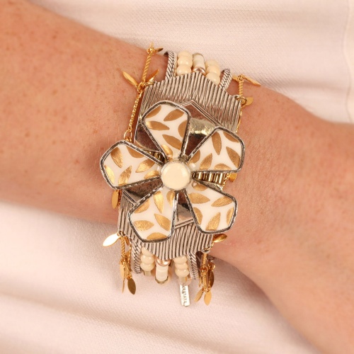 Браслет TARATATA, Lovely, со смолой, бусинами и золотистый краской, TT-E24-04307-101 белый фото 5