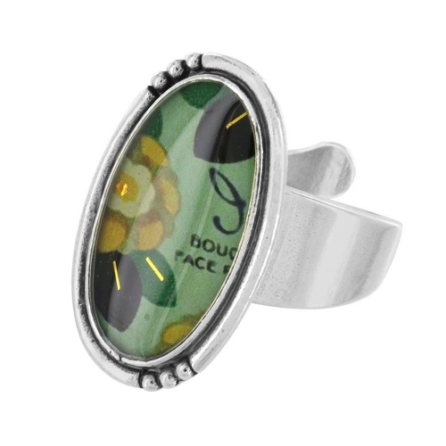 Кольцо TARATATA, Living room, разъемное, с цветной смолой и блестками, TT-H24-05416-10T бирюзовый фото 2