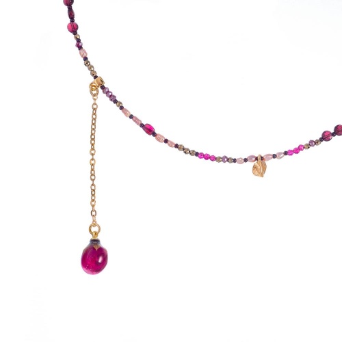 Колье Lanzerotti, Erbario, гранат, жемчуг, гематит, кристалл, роза, LZ-26.02-044 бордовый фото 2